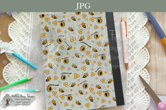 Bee Composition Notebook Cover Printable Hand Drawn Bees Product Image 2