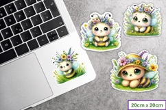 Cute Easter Bumble Bees Stickers at Chuckleberry Farm PNG Product Image 3