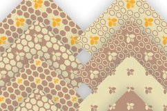 Bees Seamless Digital Paper Set of 12 PNG in Neutral Colors