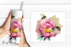 Bees Tumbler Wrap Skinny Tumbler Sublimation Design PNG 