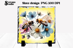 Bee flower slate PNG design | Summer sublimation Product Image 1