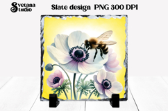 Bee flower slate PNG design | Summer sublimation Product Image 1