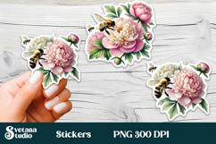 Bee flower clipart PNG design | Summer bee sublimation Product Image 1