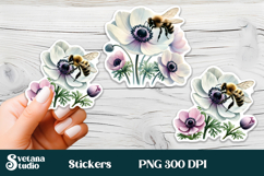 Bee flower clipart PNG design | Summer bee sublimation Product Image 1