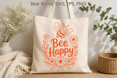 Bee Botanical Quotes SVG Design | Flower Bee SVG Product Image 1
