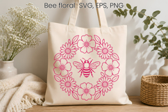 Bee and Wildflower Floral SVG Product Image 1
