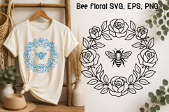 Bee and Rose Floral SVG Design Product Image 1