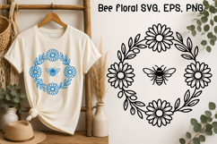 Elegant Floral Bee SVG Design Product Image 1