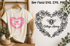 Rose Heart Bee SVG Design | Quotes Bee SVG Product Image 1