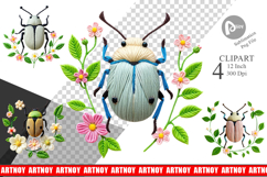 Beetle Embroidery Clipart Product Image 1