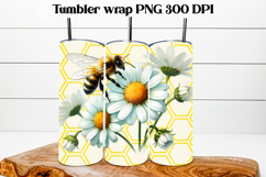 Honeycomb bee tumbler wrap | Bee flower tumbler sublimation Product Image 1