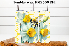 Honeycomb bee tumbler wrap | Bee flower tumbler sublimation Product Image 1