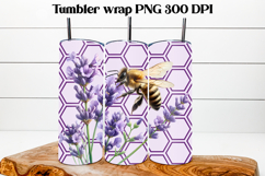 Honeycomb bee tumbler wrap | Bee flower tumbler sublimation Product Image 1