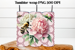 Honeycomb bee tumbler wrap | Bee flower tumbler sublimation Product Image 1