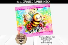 Bee You Cute Flowers 20oz Seamless Tumbler Wrap Product Image 3