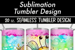 Bee You Cute Flowers 20oz Seamless Tumbler Wrap Product Image 4