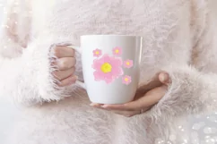 Pink watercolor flowers Sublimation design png Product Image 3
