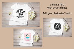 Womens T-shirt mockup with yellow orchid. Product Image 4