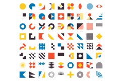 Bauhaus elements. Modern geometric abstract shapes in minima Product Image 1