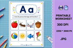 Letter alphabet abc beginning sounds printable worksheet Product Image 1