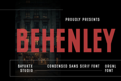 Behenley Condensed Sans Serif Font Product Image 1