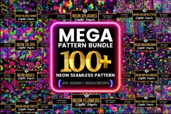 Neon Seamless Pattern Mega Bundle Product Image 1