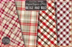 Beige and Red Plaid Patterns Product Image 1