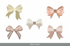 Beige Color Lace Bow Clipart - Scrapbook Embellishment Product Image 1