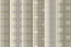 Beige daisy gingham seamless pattern png Digital paper png Product Image 5