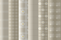Beige daisy gingham seamless pattern png Digital paper png Product Image 4