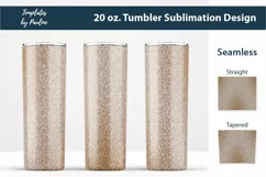 Beige Glitter Sublimation Wrap for 20 oz Skinny Tumbler