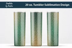 Beige Green Glitter Sublimation Design for 20 oz Skinny Tumbler