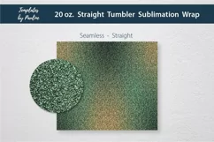 Beige Green Glitter Sublimation Wrap for 20 oz straight Skinny Tumbler