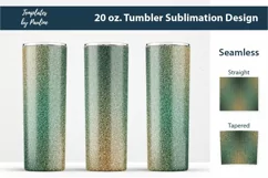 Beige Green Glitter Sublimation Wrap for 20 oz Skinny Tumbler