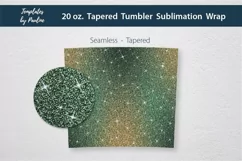 Beige Green Glitter Sublimation Wrap for 20 oz tapered Skinny Tumbler