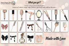 Beige Hair Clipart Bundle PNG Beauty Tools Set Clipart PNG Product Image 2