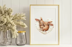 St. Valentine's Day Bunnies Watercolor PNG Product Image 5