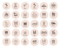 beige travel instagram highlight covers