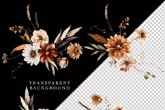 beige brown fall floral clipart watercolor neutral flowers png bouquets autumn