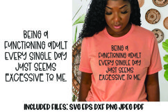 Being a Functioning Adult Funny Sarcastic SVG Product Image 1