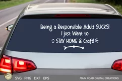 funny svg crafters quote being used on a car window as a decal