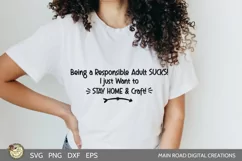 funny crafting svg being used on a shirt worn by a girl 