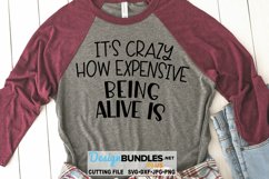 Crazy How Expensive Being Alive Is SVG | Funny T-Shirt SVG Product Image 1