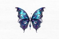 Bejeweled Butterfly Watercolor Sublimation Clipart Product Image 3