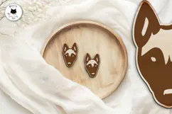 Belgian Malinois Dog Stud Earrings | Dog Laser Cut SVG Product Image 2