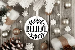 Believe SVG, Christmas Ornament SVG, Santa Claus SVG Product Image 3
