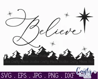 Believe Star Christian Christmas Farmhouse Sign Svg Product Image 2