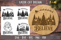Believe Christmas Cutting Board SVG Laser engraving files