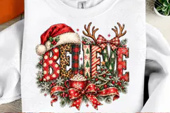 Believe Christmas PNG | Vintage Plaid & Leopard Sublimation Product Image 2