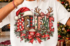 Believe Christmas PNG | Vintage Plaid & Leopard Sublimation Product Image 3